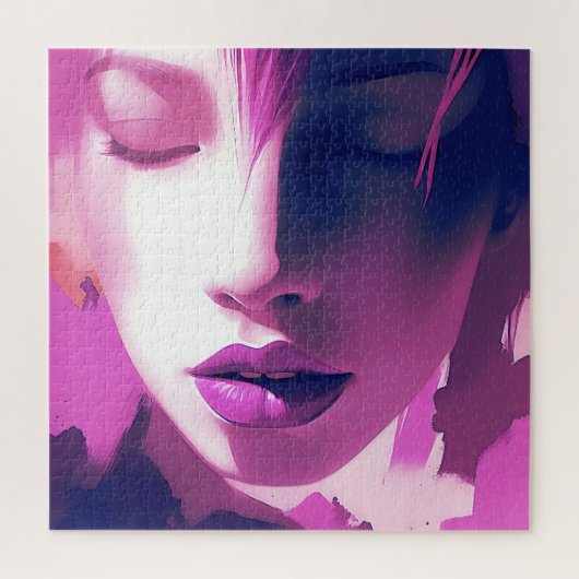 薄紫ドリームウィスパー – セレネ、エテリアール、紫 ジグソーパズル (縦)