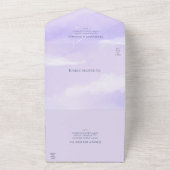 薄紫ナイトスカイマウンテンランドスケープすべて1つ オールインワン招待状 (外側)