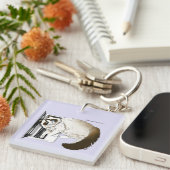 薄紫ノートパソコおもしろいン キーホルダー (正面右)