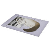 薄紫ノートPC おもしろい Catかわいい カッティングボード (角)