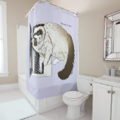 薄紫ノートPC おもしろい Catかわいい シャワーカーテン (インサイチュ)