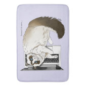 薄紫ノートPC おもしろい Catかわいい バスマット (正面縦)