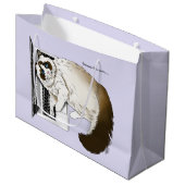 薄紫ノートPC おもしろい Catかわいい ラージペーパーバッグ (正面アングル)