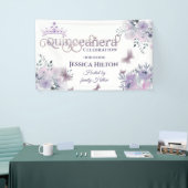 薄紫バタフライフローラガーデンティアラキンセアニェライン 横断幕 (トレードショー)