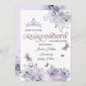 薄紫バタフライフローラガーデンティアラキンセアニラ 招待状 (正面/裏面)