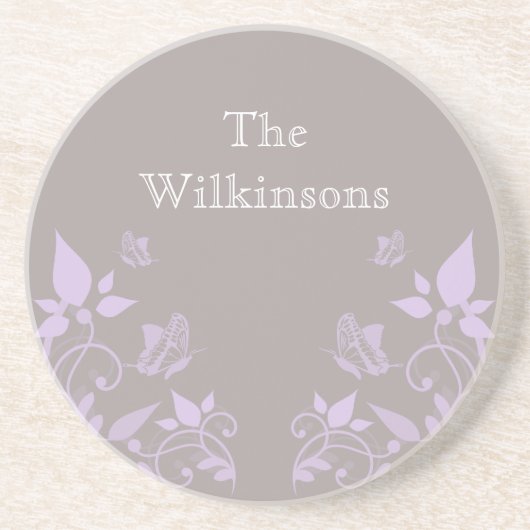 薄紫バタフライフローラコースター コースター (正面)