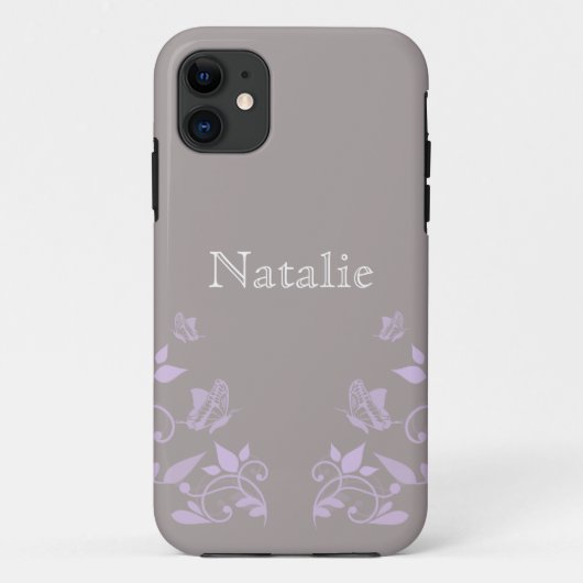 薄紫バタフライフローラBT iPhone 5ケース Case-Mate iPhoneケース (裏面)