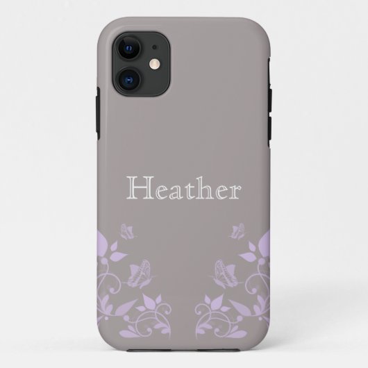 薄紫バタフライフローラBT iPhone 5ケース Case-Mate iPhoneケース (裏面)