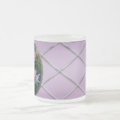 薄紫バタフライブッシュフラワーマグ フロストグラスマグカップ (中央)