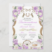 薄紫バラウエスタンチャロ女性のカーボーイキンセアニラ 招待状 (正面)