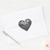 薄紫バラシャルボード結婚式用シール ハートシール (封筒)