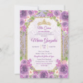 薄紫バラメキシコ15番目の誕生日招待状1 招待状 (正面)