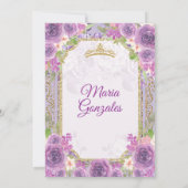 薄紫バラメキシコ15番目の誕生日招待状1 招待状 (裏面)