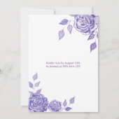 薄紫バラモダングリッタードレスsweet sixteen 招待状 (裏面)