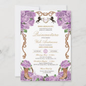 薄紫バラライトパープルランチェラキンセアニェラ 招待状 (正面)