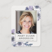 薄紫バラ写真葬儀記念詩カード 名刺 (裏面)