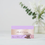 薄紫バラ金ゴールドデコールゴージャスな花と写真 名刺 (スタンド正面)