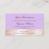 薄紫バラ金ゴールドデコール可愛い花とモノグラム 名刺 (裏面)