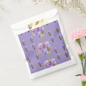 薄紫パンシーパープルフラワーズパーティーの好意バッグ フェイバーバッグ (封をした状態)