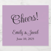 薄紫パーソナライズされたシャンパンラベル スパークリングワインラベル (シングルラベル)