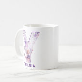 薄紫パーソナライズされたフェアリーMonogram Y コーヒーマグカップ (正面左)