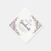 薄紫パーソナライズされたフローラ卒業党 スタンダードカクテルナプキン (角)