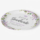 薄紫パーソナライズされたフローラ卒業党 ペーパープレート (アングル)