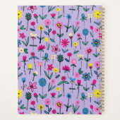 薄紫パーソナライズされた花園の模様 プランナー手帳 (裏面)