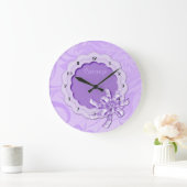 薄紫パーソナライズされた鱗片式フレーム壁時計 ラージ壁時計 (ホーム)