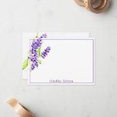 薄紫パーソナライズされた ノートカード (正面/裏面インサイチュ)