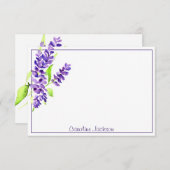 薄紫パーソナライズされた ノートカード (正面/裏面)