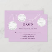 薄紫パーティーランタンRSVP 出欠カード (正面/裏面)