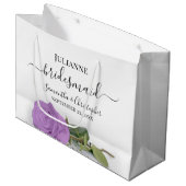 薄紫パープエレガントルバラポーズブリデスメイド結婚ズ ラージペーパーバッグ (正面アングル)
