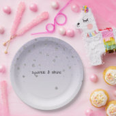 薄紫パープガーリール紙吹雪グラムシルバースパークル ペーパープレート (パーティー)