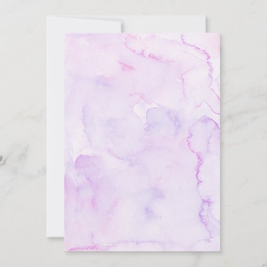 薄紫パープルアフロアフリカベビー天国送信シャワー 招待状 (裏面)