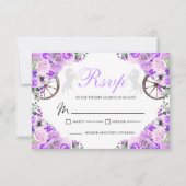 薄紫パープルウェスタンキンセアニェラRSVPカード 出欠カード (正面)