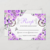 薄紫パープルウェスタンキンセアニェラRSVPカード 出欠カード (正面/裏面)