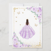 薄紫パープルウォーター色バラ金ゴールドキンセアニェラ 招待状 (裏面)