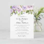 薄紫パープルウォーター色フローラ結婚式招待状 招待状 (スタンド正面)