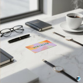 薄紫パープルカラフルネオンブライトイはっきりしたンブル 名刺