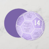 薄紫パープルガールのサッカーパーティー 案内状 (正面/裏面)