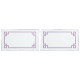 薄紫パープルギリシャ鍵縁どキングサイズ 枕カバー