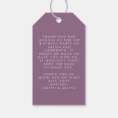 薄紫パープルグリッターエレガントなバースデーパーティーの装飾 ギフトタグ (裏面)