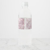 薄紫パープルグリッターエレガントな誕生日パーティガーリーー ペットボトルラベル (裏面)