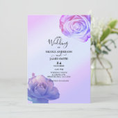 薄紫パープルグローバラエレガント結婚フローラ 招待状 (スタンド正面)