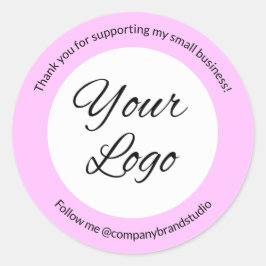 薄紫パープルサンキュースモールビジネスロゴ ラウンドシール