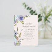 薄紫パープルダスティーブルーフローラブライダルシャワー 招待状 (スタンド正面)