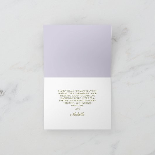 薄紫パープルダスティーブルーフローラ誕生日 サンキューカード (内部)