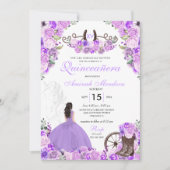 薄紫パープルチャラフローラブーツキンセアニラ 招待状 (正面)