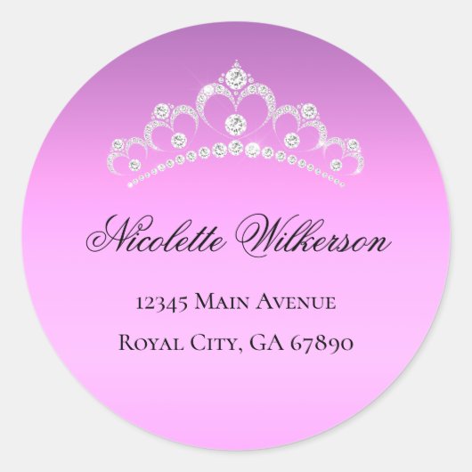 薄紫パープルティアラクラウン住所 シール (正面)